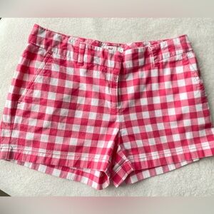 Vineyard Vines Red White Gingham Check Shorts Cotton Preppy sz 6